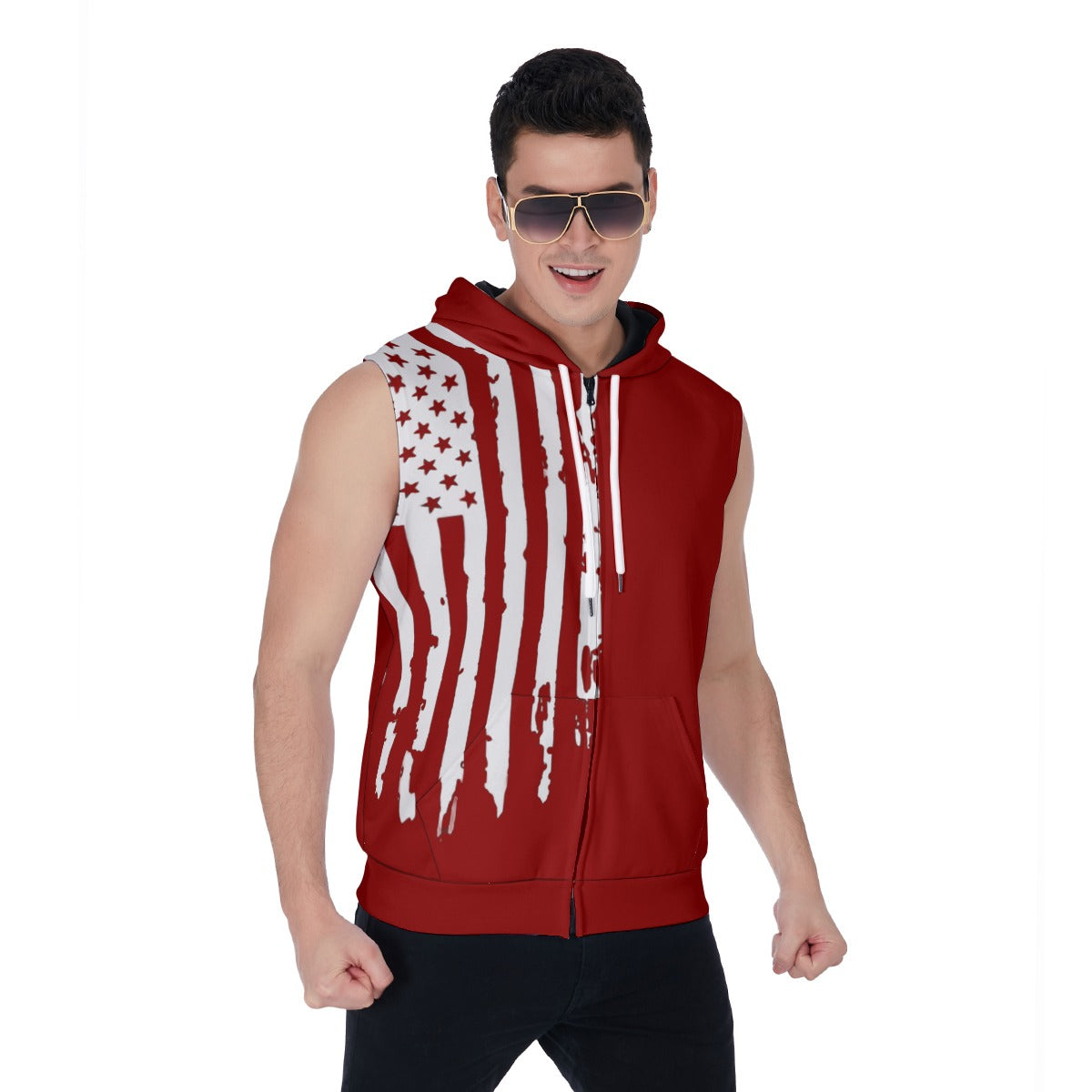 'Trumpy Bear' Zip-Up Sleeveless Hoodie