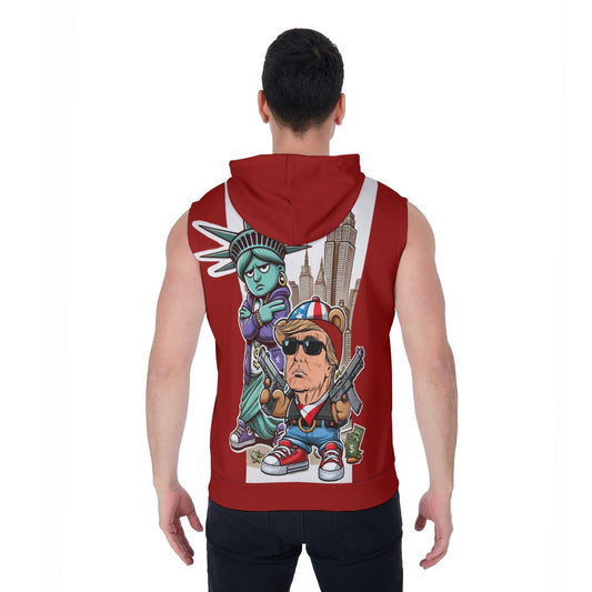 'Trumpy Bear' Zip-Up Sleeveless Hoodie