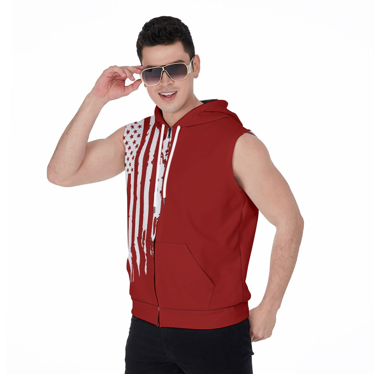 'Trumpy Bear' Zip-Up Sleeveless Hoodie